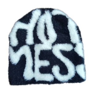 Gorro de Mohair para Mujer, Gorro de Punto Suave y Cálido, Cómodo, Informal, a la Moda, para Exteriores, Otoño e Invierno - Product Image 1