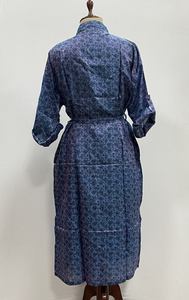 Kimono largo de seda india con cuello en V y patchwork, estilo bohemio, para playa, cómodo, hecho a mano, para embarazadas - Product Image 5