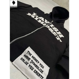 เสื้อสเวตเตอร์ผ้าฟลีซปักลายสำหรับผู้ชายเสื้อมีฮู้ดโอเวอร์ไซส์ผ้าคอตตอน100% สำหรับฤดูหนาวออกแบบได้ตามต้องการ - Product Image 3