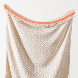 Ochio Turkish Cotton <b>Throw</b> Blanket Concentric Diamond, 51x67 in, 100% Cotton - Product Image 4