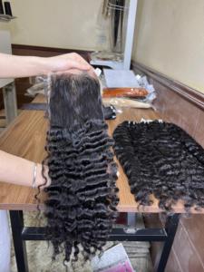 ขายส่ง4X1 4X4 5X5 2X6 13X4 Swiss HD เวอร์จิน100% มนุษย์ผมลูกไม้ปิดหน้าผากดิบเวียดนามผม - Product Image 6