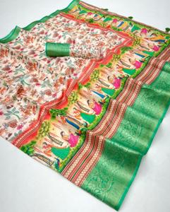 Nouveau lancement : Sari en soie douce Dola avec broderies Siroski et Worli pour femmes adultes, prêt à être expédié, délai de livraison sans échantillon - Product Image 2