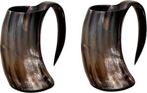 100% Natural Moscow Mule Engreving Viking Horn Taza con asa Premium Graded Animal Horn Artesanía hecha a mano Drink-ware Cocina - Product Image 3