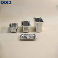 Peralatan Dapur Komersial 1/9 Panci Gn Stainless Steel Cocok untuk Menyimpan Rempah-rempah, Saus, Sambal, Hiasan, dan Bumbu-bumbu
