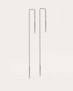 Boucles d'oreilles pendantes géométriques longues en laiton plaqué or vintage élégantes et délicates pour femmes |   Cadeau esthétique - Product Image 3