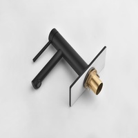 Robinet Mitigeur de Lavabo Noir Mat en Laiton de Luxe Léger avec Cartouche Céramique, Moderne, à Poser sur Plan, Eau Chaude et Froide, pour Usage Commercial