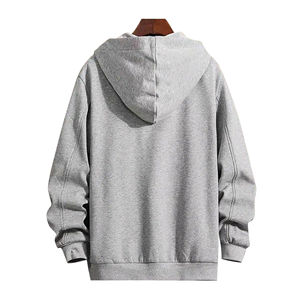 Sudadera con capucha de lana con cremallera completa de 300g de alta calidad para hombres, sudadera holgada informal con logotipo personalizado en stock con cuello con capucha, Stock de Venta caliente - Product Image 4