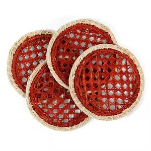 Manteles individuales de ratán más vendidos, cargadores de ratán, vajilla, esteras de ratán hechas en Vietnam, comedor, fiesta, boda, color verde - Product Image 2