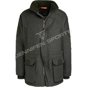 Veste de chasse d'hiver pour homme en 100 % laine, haute qualité, durable, respirante, coupe-vent, pour le tir en extérieur, longue veste de chasse en tweed - Product Image 2