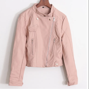 Veste de moto d'hiver pour femmes à col montant personnalisé Manteau en cuir PU noir Sans commentaires encore - Product Image 3