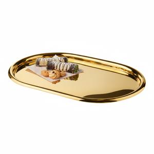 Plateau de service rectangulaire moderne en métal avec poignées, finition laiton antique, plat décoratif en aluminium pour la cuisine - Product Image 6