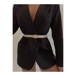 Ceinture à boucle ovale pour femmes, pour pantalons, vestes, robes et chemises - BEIGE - Product Image 5