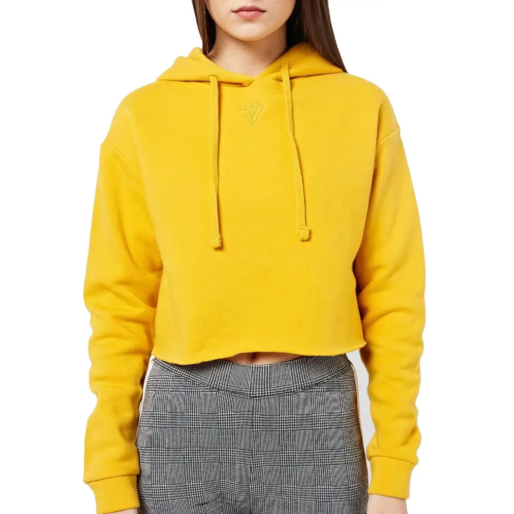 Nieuwe Aankomst Groothandelsprijs Vrouwen Crop Top Hoodie Pakistan Fabrikant Vrouwen Bedrukte Crop Top Hoodie Fabriek Gemaakt Vrouwen Hoodie