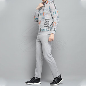 Nuevo diseño de los hombres 100% algodón chándal Casual con capucha Otoño Invierno desgaste patrón sólido impreso en venta al por mayor - Product Image 2