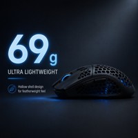 Souris de jeu sans fil mini légère tri-mode 12000 DPI rechargeable RGB ergonomique creuse USB