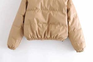 Premium Quality Women Unisex Genuine Leather Knitted Breathable Windproof Distressed Embroidery Logo <b>Puffer</b> <b>Jacket</b> Customizable - Product Image 3