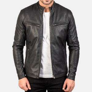 Chaqueta de Cuero Casual para Hombre con Cuello Alto, Manga Larga, Lona de Alta Calidad, Servicio OEM, Diseño Transpirable e Impermeable para Invierno - Product Image 3