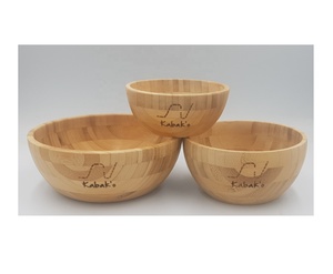 TOP BEST SELLING Natural <b>Bamboo</b> Bowls for Salad Fruit Home / Engraved <b>Bamboo</b> Bowls with spoon for Dinnerware tableware Set - Product Image 5
