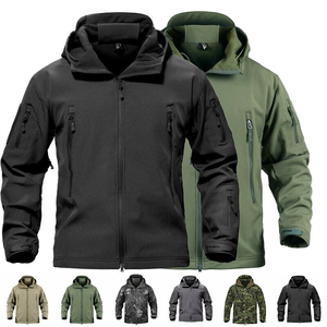 High Custom Designed <b>Men's</b> Hooded Softshell <b>Jacket</b> Windproof Windbreaker Heated Lightweight Nylon Zipper Long Fleece Sports - Product Image 5