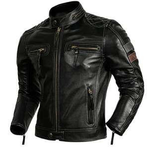 Chaqueta de Motociclista de Cuero Natural para Hombre, Estilo Motero, Ajustada, Personalizable, OEM Disponible, Primavera-Otoño 2026 - Product Image 6