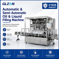 Machine de remplissage automatique d'huile alimentaire GLZON, machine de remplissage et de bouchage de bouteilles de liquides en ligne pour huile végétale, produits chimiques, jus