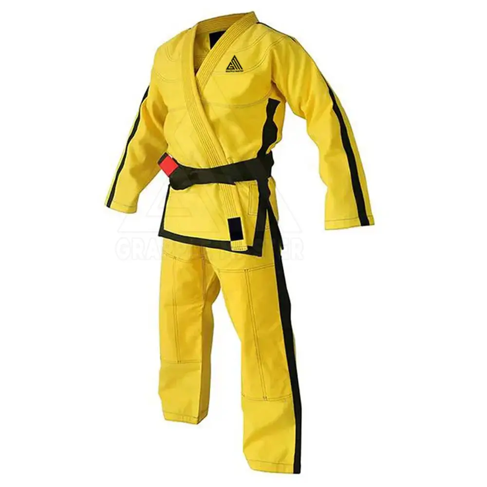 Dernière conception uniforme de judo en tissu de coton de haute qualité à bas prix avec des manches complètes uniforme de judo de couleur personnalisée