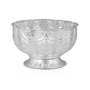 Bols à fruits ronds personnalisés en métal nickelé avec Base décorative bol tendance en aluminium nickelé brillant - Product Image 6