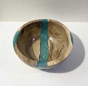 Modern <b>Large</b> Eco-Friendly Resin <b>Wood</b> Joint Serving <b>Bowl</b> New Dough Mixing <b>Bowl</b> Luxury Kitchen Hotel Home Restaurant Supplies - Product Image 1