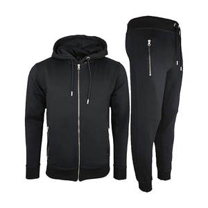 Conjunto Deportivo para Hombre, Nuevo, Sudadera con Capucha y Pantalones Deportivos de Felpa con Cordón en Contraste, Traje Deportivo Cálido para Gimnasio, Ropa Deportiva Informal con Cremallera - Product Image 1