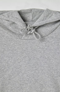 Sweat-shirt à capuche unisexe en coton 100% gris chiné, logo personnalisé, streetwear, coupe ample, épais, OEM - Product Image 3