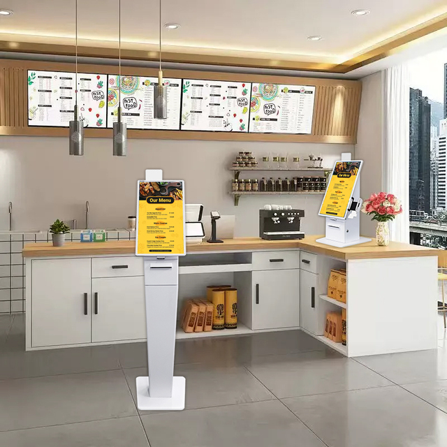 21.5 Inch Self-Service Ordering Terminal Digital Touch Screen Barcode Reader SDK Indoor Business Payment Kiosk Stand CE/FCC/ROHS