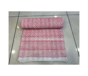 Hand Block Printed Unique Design Handmade Kantha <b>Quilted</b> Bedding Bedspread, Bohemian Reversible Hand Stitched Cotton Kantha - Product Image 1