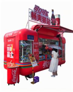 Remorque mobile pour boissons avec refroidisseur de bouteilles et bac à glace pour la vente de sodas et de boissons gazeuses en rue - Product Image 4