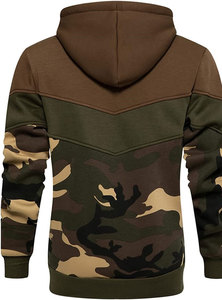 Nouvelle Arrivée Sweat-shirt Personnalisé à Capuche, Patchwork Camouflage, Manches Longues, Blocs de Couleurs, Chaud Hiver, 100% Coton Polaire Uni - Product Image 2