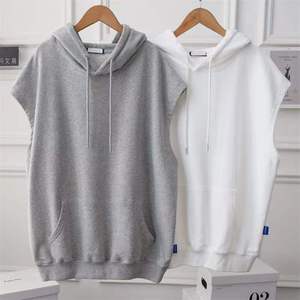 Coton fait séchage rapide Gym débardeur course femmes musculation Fitness sans manches sweats à capuche gris teinture tenue décontracté sans manches sweats à capuche - Product Image 2
