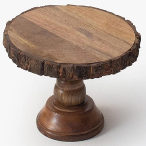 Base para Pastel Redonda de Madera Hecha a Mano, Ecológica, Apta para Lavavajillas, con Acabado en Nogal, para Bodas, Fiestas, Uso en Hoteles, Artesanía Saniya - Product Image 4