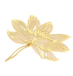 Marca de libro en blanco de gama alta, diseño de loto, grabado de regalo, planta de latón, forma de loto, marcapáginas, producto de calidad increíble - Product Image 2