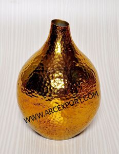 Florero decorativo de Metal dorado para mujer, jarrón metálico con diseño de flores, 3 piezas - Product Image 6