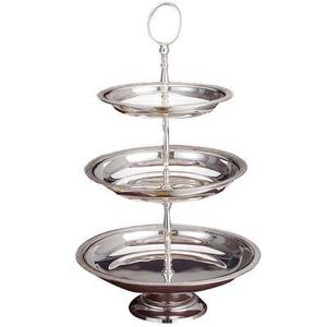 Support de gâteau arrondi en métal pour la célébration de fête d'anniversaire support de gâteau de finition enduit de poudre noire brillante - Product Image 5