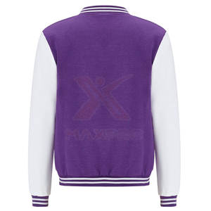 Vestes Letterman d'hiver, couleur unie, boutons recouverts, veste Letterman d'hiver - Product Image 3