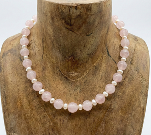 Collar Geométrico de Cuarzo Rosa Unisex de 18 Pulgadas con Cierre de Plata 925, Brazalete de Cuentas Chapado en Oro con Nudo a Mano, Regalo de Diseño de Moda - Product Image 5