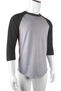 เสื้อยืดผสมสามแขนเสื้อเบสบอลลายเบสบอลเสื้อ100% แขนแร็กแลนพิมพ์ลายกำหนดเองเสื้อยืดผ้าไหมสำหรับผู้ชาย - Product Image 3