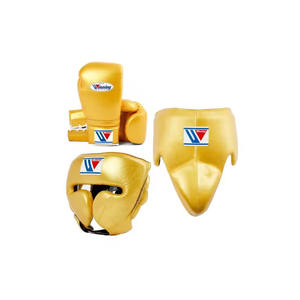 Nuevo profesional de alta calidad de cuero de vaca guantes de boxeo ganadores protector de cabeza, protector de ingle y guante de enfoque juego de combate ganador - Product Image 1