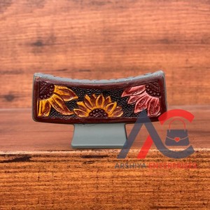 Pinzas para el pelo de cuero hechas a mano de estilo occidental accesorios para mujeres y niñas - Product Image 1