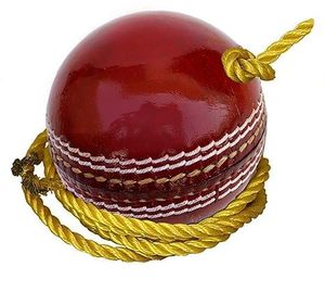 Top qualité personnalisé véritable en cuir souple Match pratique entraînement chaîne ruban dur frapper balles joueur suspendu balle de corde de Cricket - Product Image 1