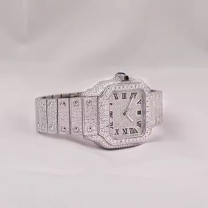 El último reloj Hip Hop Unisex de lujo helado con Moissanite brillantes diamantes redondos movimiento de cuarzo hecho a medida marca Seiko - Product Image 3