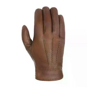 Gants en cuir d'agneau d'hiver pour l'extérieur avec doublure en laine, gants en cuir véritable épais pour la conduite, mitaines en cuir d'agneau avec logo personnalisé - Product Image 2