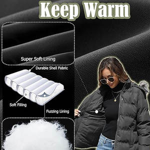 <b>Women</b> Hooded <b>Winter</b> Coat Quilted Thickened Puffer <b>Jacket</b> with Removable Faux Fur Hood <b>Warm</b> Waterproof Outerwear - Product Image 3