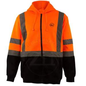 Sudadera de Seguridad Unisex para Adultos, Ropa de Trabajo de Alta Visibilidad con LED Reflectante, Colores Fluorescentes Personalizables, Secado Rápido, Mezcla de Algodón Transpirable - Product Image 5