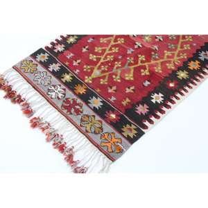 พรมวินเทจขนาด 2.7x4.3 ฟุต พรมตุรกีขนาดเล็ก พรมขนสัตว์สีแดงสไตล์ตะวันตกเฉียงใต้ - Product Image 2